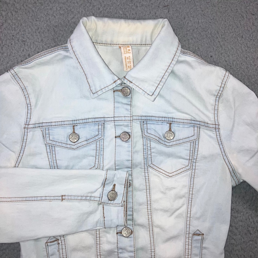 Miss RJ Denim Trucker Jacket Womens 4 Blue Indie Sleaze Retro Contrast Stitching